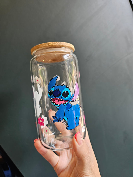 Stitch on plastic cup  - 16oz